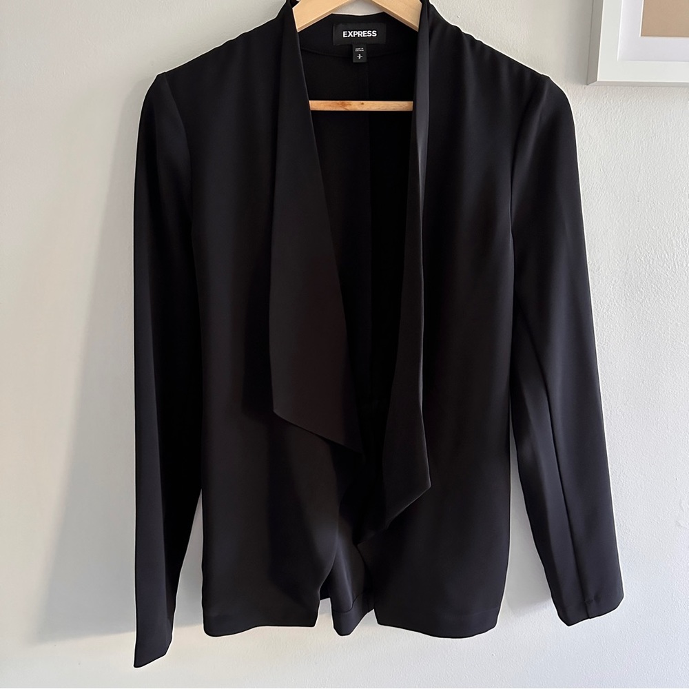 Express: Drawstring Open Front Blazer Jacket - image 1